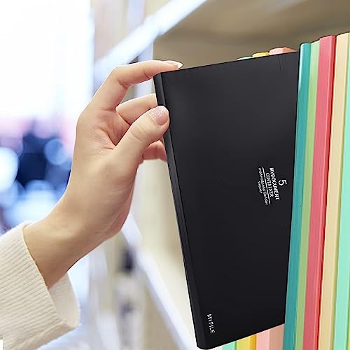 NISUN 5 Pocket File Folder, A4/Letter Size Expanding Organizer, Portable Accordion File, Document Holder for School & Office - Black (32 * 23cm) - Image 5
