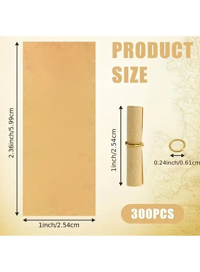 Multicolour Mini Vintage Scroll Paper With Metal Caps 300 Pack Writable DIY For Invitations - Image 3