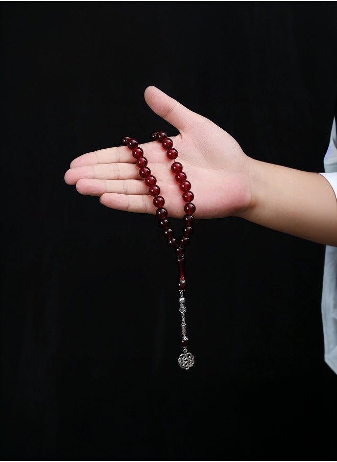 Generic Acrylic 33-Beads Tasbih Prayer Beads - Daily Gift, No Plating, Simple Tribal Style, All-Season Islamic Worship Accessory  - Image 1