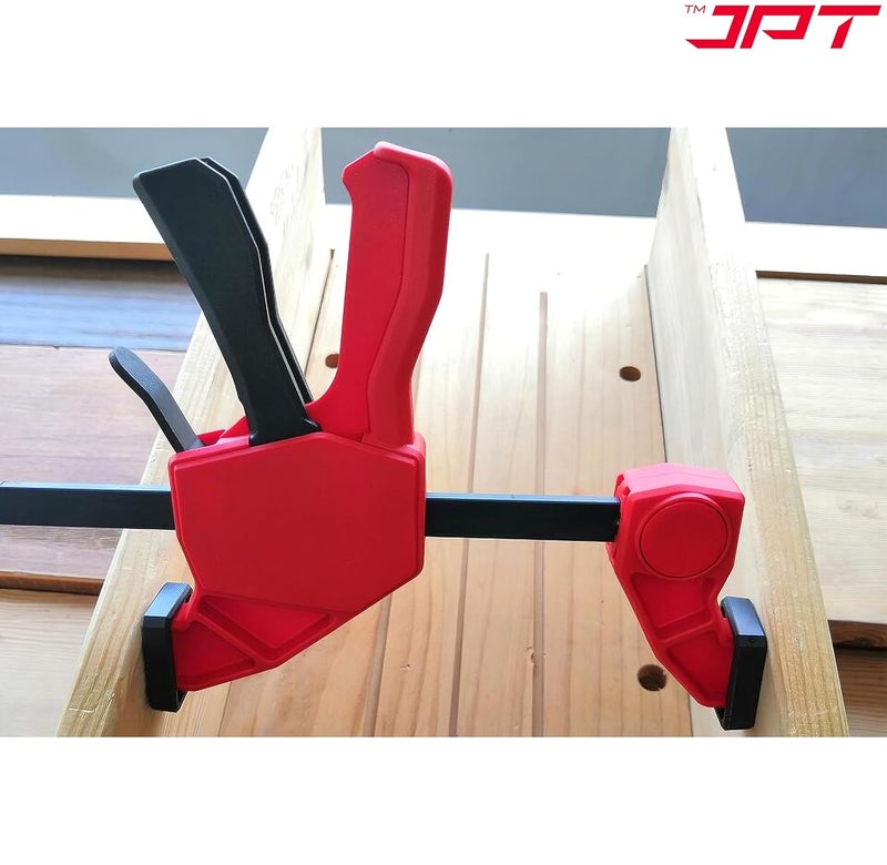 JPT مشابك بار سريعة الإمساك فائقة التحمل بطول 33 بوصة | نطاق تثبيت 600 مم | مشابك خشبية بيد واحدة مع زناد سريع التحرير | مجموعة مشابك F | قدرة تحمل 165 رطل | النجارة، الأعمال الخشبية، الأعمال اليدوية - Image 5