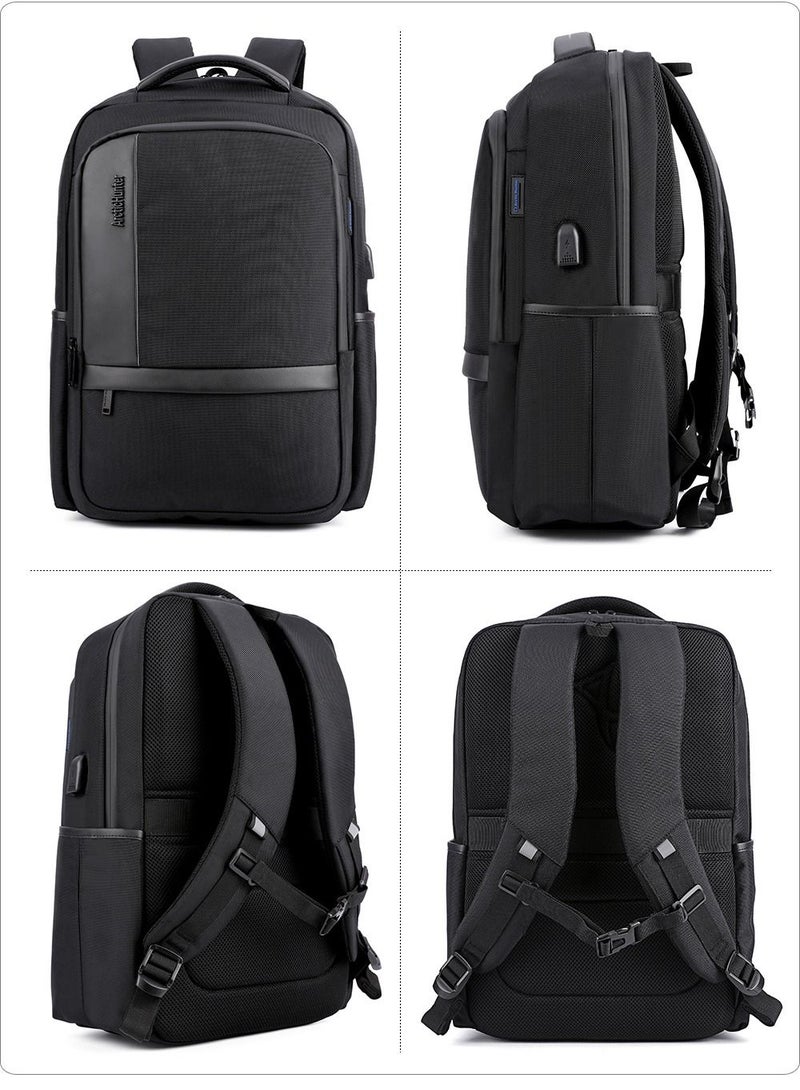 ARCTIC HUNTER B00120 15.6-Inch Casual Business Large Capacity Multi-Pockets USB Backpack Bag, Black  - Image 5