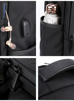 ARCTIC HUNTER B00120 15.6-Inch Casual Business Large Capacity Multi-Pockets USB Backpack Bag, Black  - Image 3