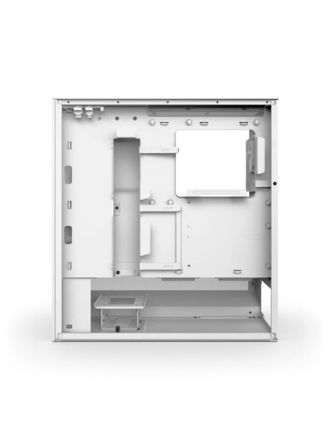NZXT H5 Flow RGB White Mid-Tower ATX Case, High Airflow Mesh Design, Tempered Glass, 2x 120mm RGB Fans, Up to 360mm Radiator Support, USB 3.2 Type-C & Type-A Ports, Cable Management System, Tool-less Panels, 2.5” & 3.5” Drive Bays, White | CC-H52FW-R1 - Image 5