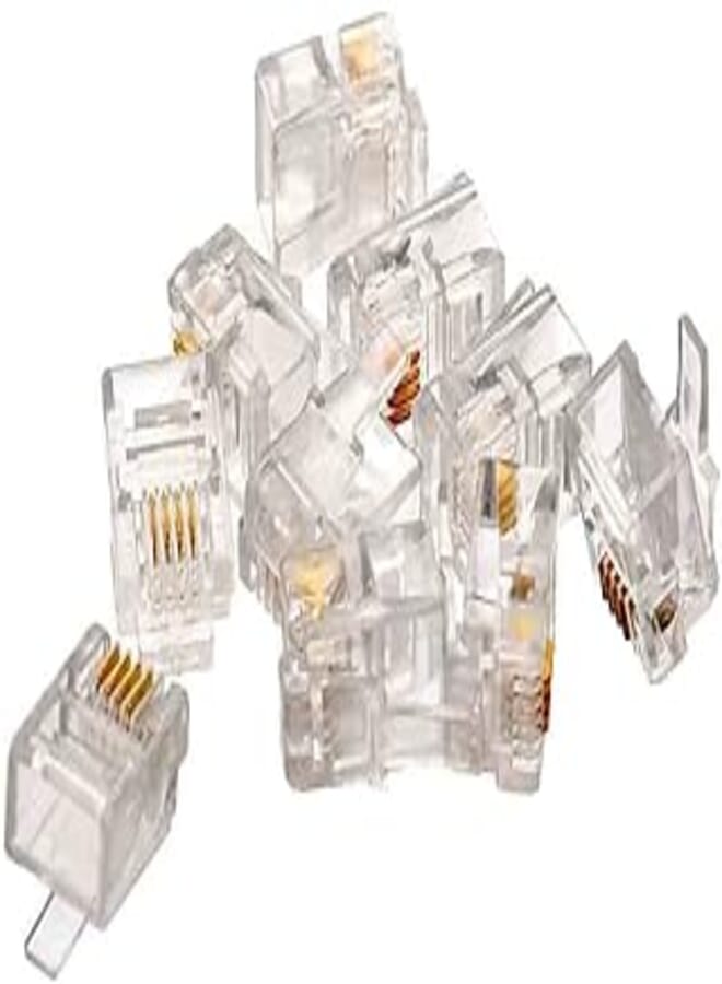 Rj11 connectors (10 pieces) - clear