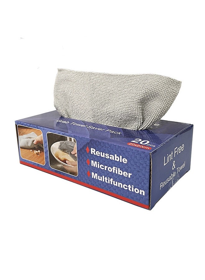 HOOPZOZA HOOZOZA 20 PCS Microfiber Cleaning Cloth with Box Reusable Magic Wipe Multi-Functional Dish Washing Towel Cleaning Rag Car Glass Windows Strong Cleaning Home Kitchen - Image 1