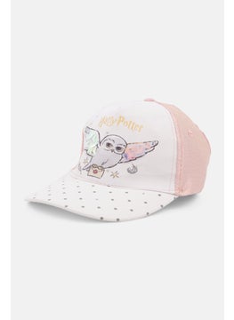 Harry Potter Kids Girl Glitter Velcro Cap, White Combo  - Image 1