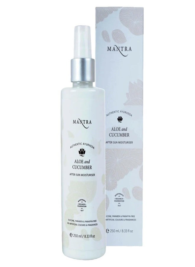 Mantra Herbal Aloe And Cucumber After Sun Moisturiser - 250 ml | Soothes & Calms Skin from Sun Exposure | Exfoliates Black Heads & Unwanted Skin | Gives Instant Glow & Mild Granulated Scrub. - Image 1
