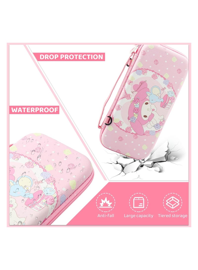 general Cute Bunny Suitcase Compatible with Nintendo Switch and OLED Models, Portable Travel Bag with Adjustable Shoulder Strap Hard Shell Storage Case for Girls - Image 4