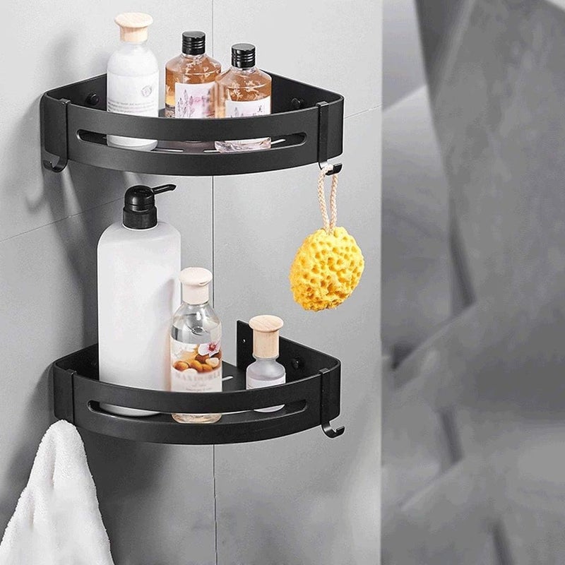 SHUTTLE ART 1pcs Shower Shelf, Corner Shelf, Shower Basket, Shower Shelf, No Drilling Required for Bathroom, Space Aluminium, Matte Finish, Bathroom Shelf (Alluminium Bathroom Shelf 1) - Image 3