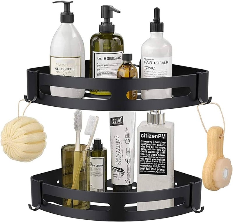 SHUTTLE ART 1pcs Shower Shelf, Corner Shelf, Shower Basket, Shower Shelf, No Drilling Required for Bathroom, Space Aluminium, Matte Finish, Bathroom Shelf (Alluminium Bathroom Shelf 1) - Image 2