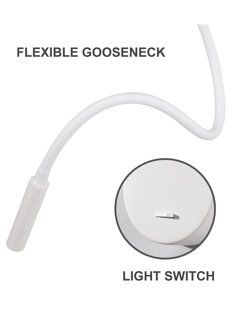 SYOSI ضوء قراءة حائط بتصميم عنق الإوز ، مصباح حائط LED دافئ أبيض ، مصباح قراءة LED مثبت على الحائط ، مصباح قراءة LED قابل للتعديل ، مصباح حائط LED لقراءة 3000K مع مفتاح للسرير والكتب وغرفة النوم وغرفة المعيشة - Image 5