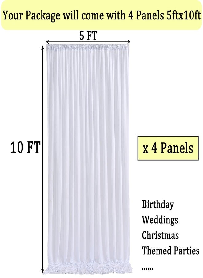 NSSONBEN 20ft x 10ft Wrinkle Free White Backdrop Curtains for Parties, Polyester Photo Backdrop Drapes 4 Panels 5x10ft for Wedding Graduation Birthday Party Photography Background - Image 5