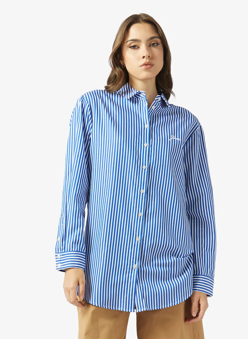 جس Striped Button Down Shirt