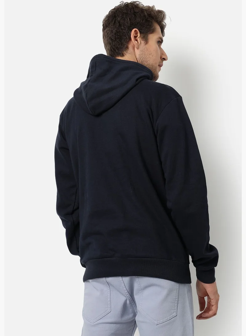 Campus Sutra Front Pocket Printed Hoodie