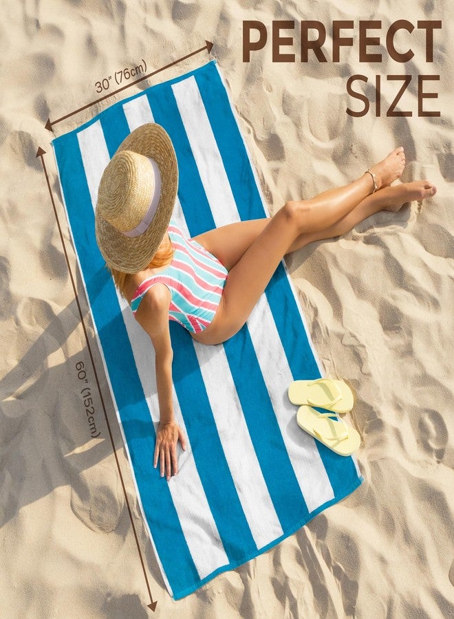 Softerry Cabana Stripe Beach and Pool Towel 6 Pack - 30in x 60in - Soft and Absorbent Eco-Friendly Terry and Velour (06 Pack) - Image 4