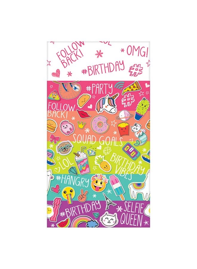 Amscan Selfie Celebration Birthday Table Cover 54" X 96" 1 Pc - Image 2