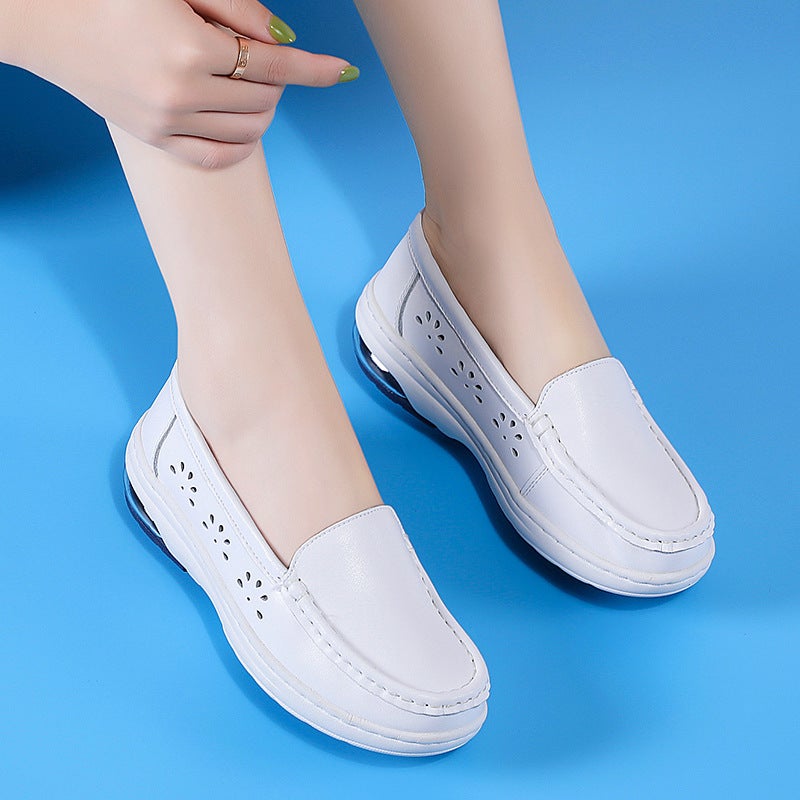 Air-Cushion Nurse Shoes For Women, Soft-Soled, Breathable, Anti-Odor, Non-Tiring, Mid-Heel, Shallow Mouth, Non-Slip, Thick-Soled Medical Work Shoes - Image 5