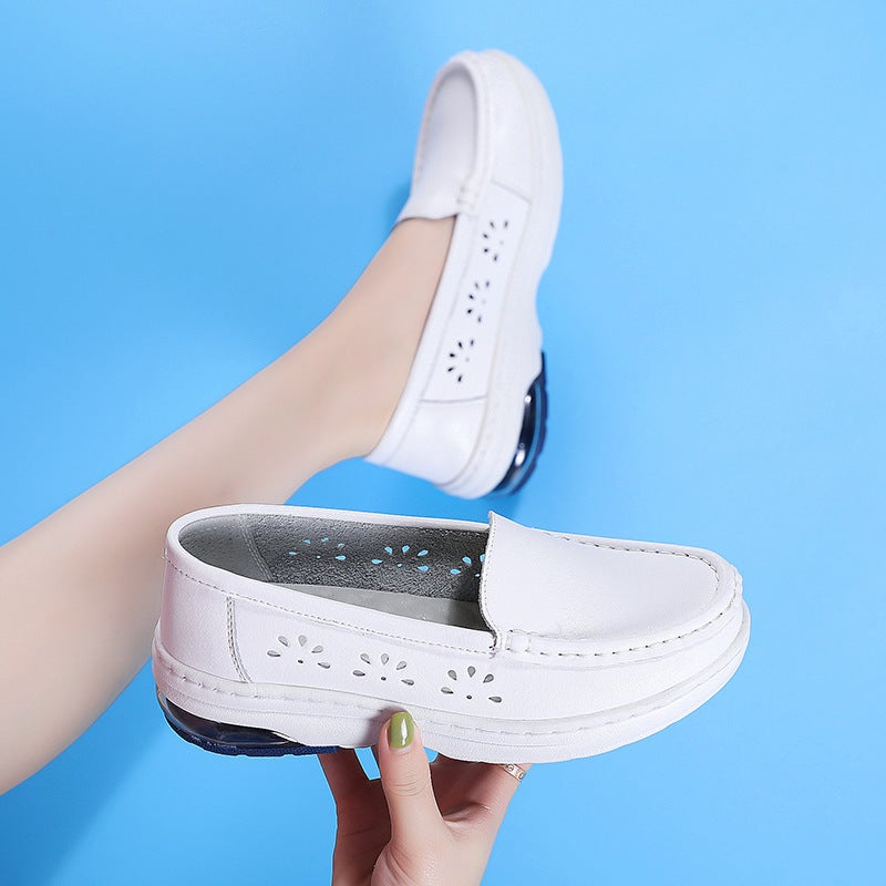 Air-Cushion Nurse Shoes For Women, Soft-Soled, Breathable, Anti-Odor, Non-Tiring, Mid-Heel, Shallow Mouth, Non-Slip, Thick-Soled Medical Work Shoes - Image 2