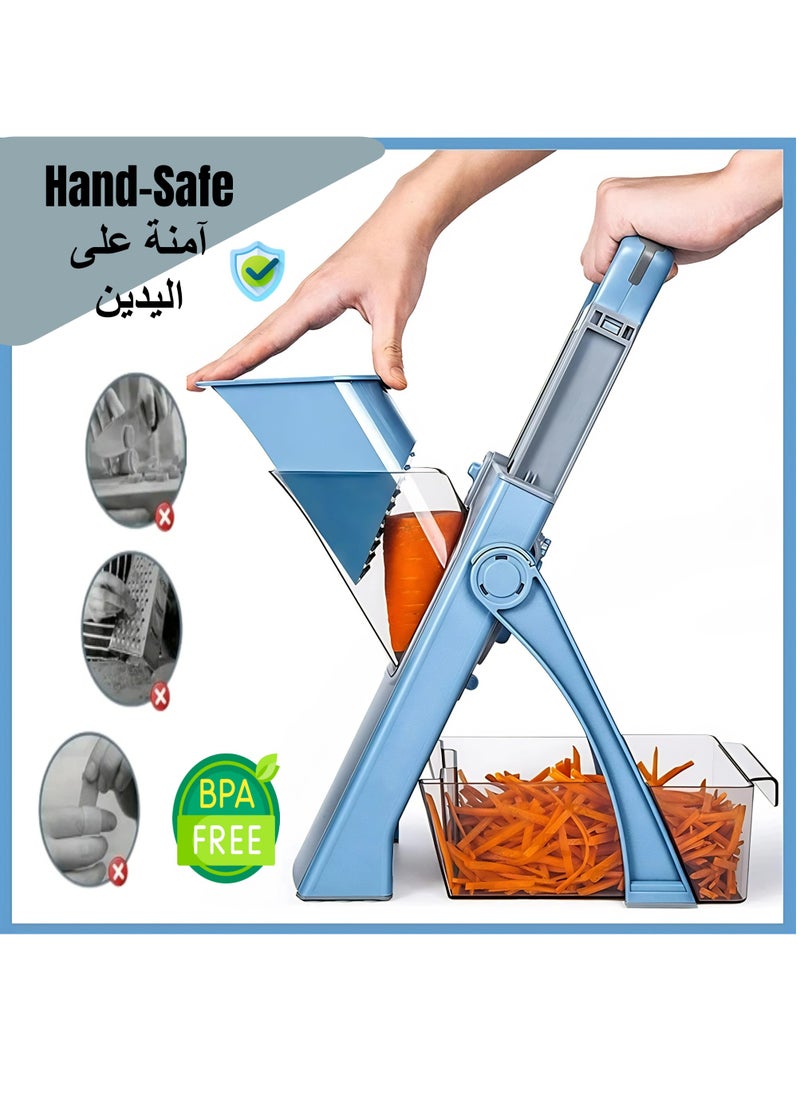 Generic - PROSLICER Vegetable Chopper and Mandoline Slicer with Stainless Steel Blades, Large Capacity, Adjustable Thickness, and Safety Features for Chopping, and Cutting of Vegetables and Fruits - Image 1