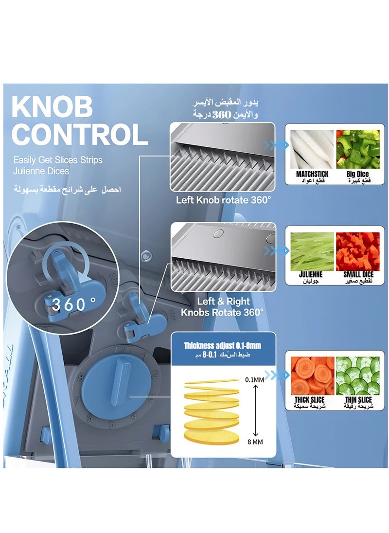 Generic - PROSLICER Vegetable Chopper and Mandoline Slicer with Stainless Steel Blades, Large Capacity, Adjustable Thickness, and Safety Features for Chopping, and Cutting of Vegetables and Fruits - Image 1