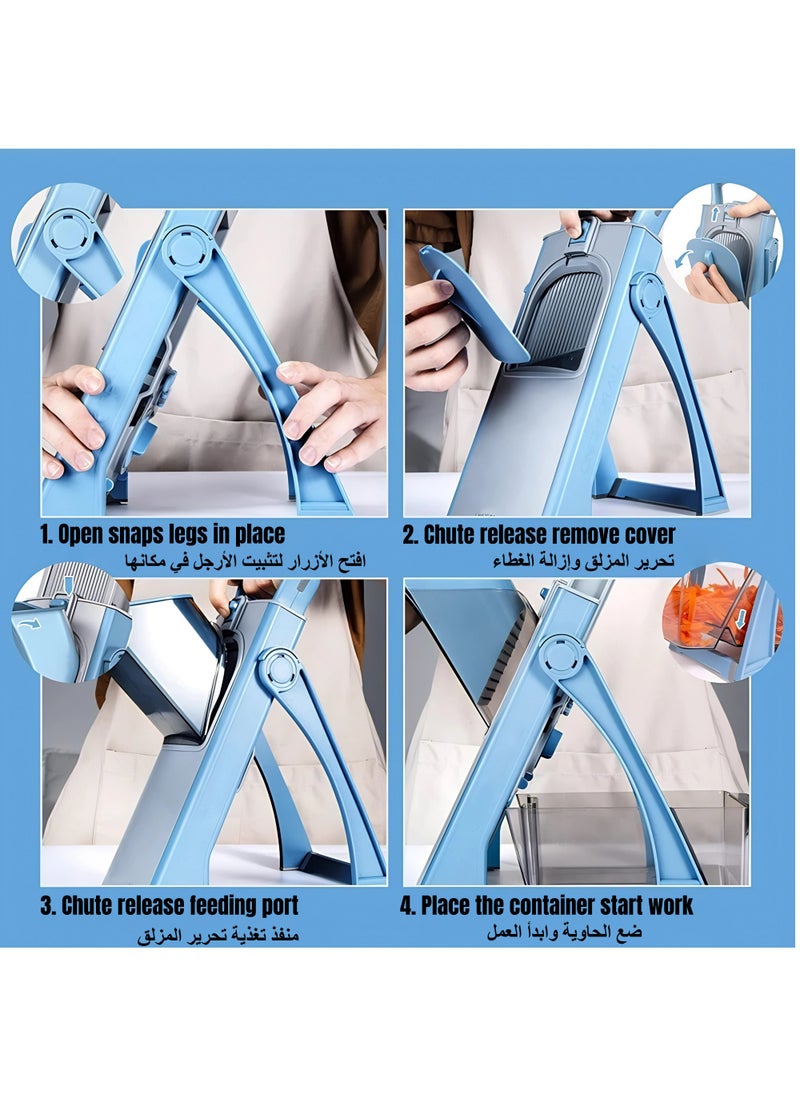 Generic - PROSLICER Vegetable Chopper and Mandoline Slicer with Stainless Steel Blades, Large Capacity, Adjustable Thickness, and Safety Features for Chopping, and Cutting of Vegetables and Fruits - Image 1