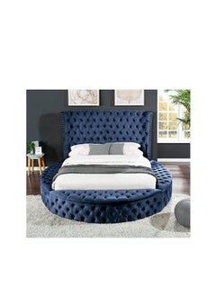 R2R FURNITURE Luisa Circular Upholstery Super King Size Bed 200 X 200 With 3 Storages 