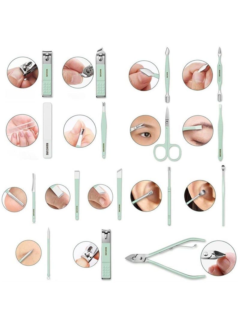 ارواق مجموعة قص الأظافر المحمولة من الفولاذ المقاوم للصدأ مع حقيبة قابلة للطي مجموعة مانيكير مجموعة قص الأظافر الاحترافية أدوات العناية بالباديكير مجموعة قص الأظافر أداة مكياج وتجميل (أصفر، 12 قطعة) - Image 2