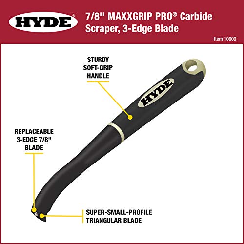 Hyde 7/8" MAXXGRIP PRO® Carbide Scraper with 3-Edge Blade Replaceable 7/8" Triangular Carbide Blade - Image 3