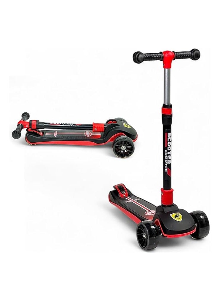 AL BADER Kids Scooter, Balance Scooter 3 Wheels Foldable Kick Scooter, 4 Adjustable Heights, Can Hold Up To 80 Kg, Shock Absorption Design, Lean to Steer, Balance Training Scooter for Kids 3-9 - Image 1