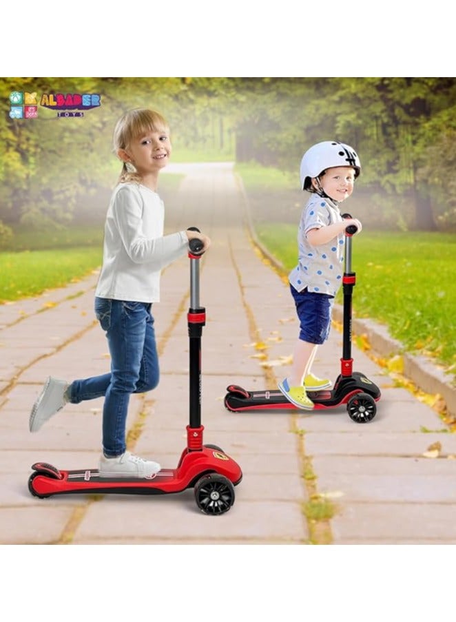 AL BADER Kids Scooter, Balance Scooter 3 Wheels Foldable Kick Scooter, 4 Adjustable Heights, Can Hold Up To 80 Kg, Shock Absorption Design, Lean to Steer, Balance Training Scooter for Kids 3-9 - Image 4