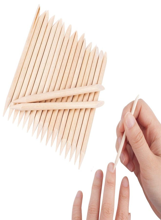 Sowaka 50 Pcs Orange Wood Sticks for Nails Natural Double Sided Multifunctional Wooden Mini Cuticle Pusher Remover Tool Kit for Manicure Pedicure - Image 1