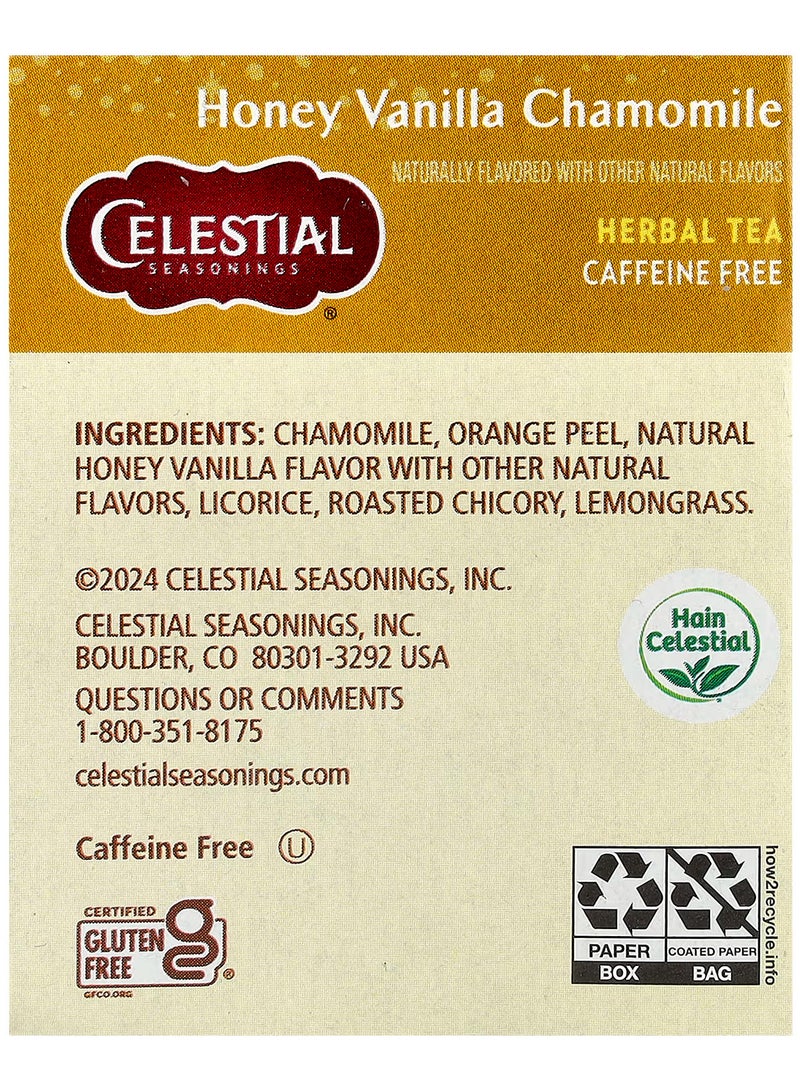 CELESTIAL SEASONINGS شاي أعشاب، فانيليا العسل البابونج، 20 كيس شاي، 1.7 أونصة (47 جرام) - Image 3