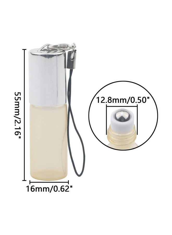 NewZoll Glass Roll-On Bottles Set, 10Pcs 5Ml Roller Bottles With Opener, Stainless Steel Roller Balls Roller Bottles Vials For Essential Oil Fragrance Perfume Aromatherapy Lip Balms, Yellow  - Image 2