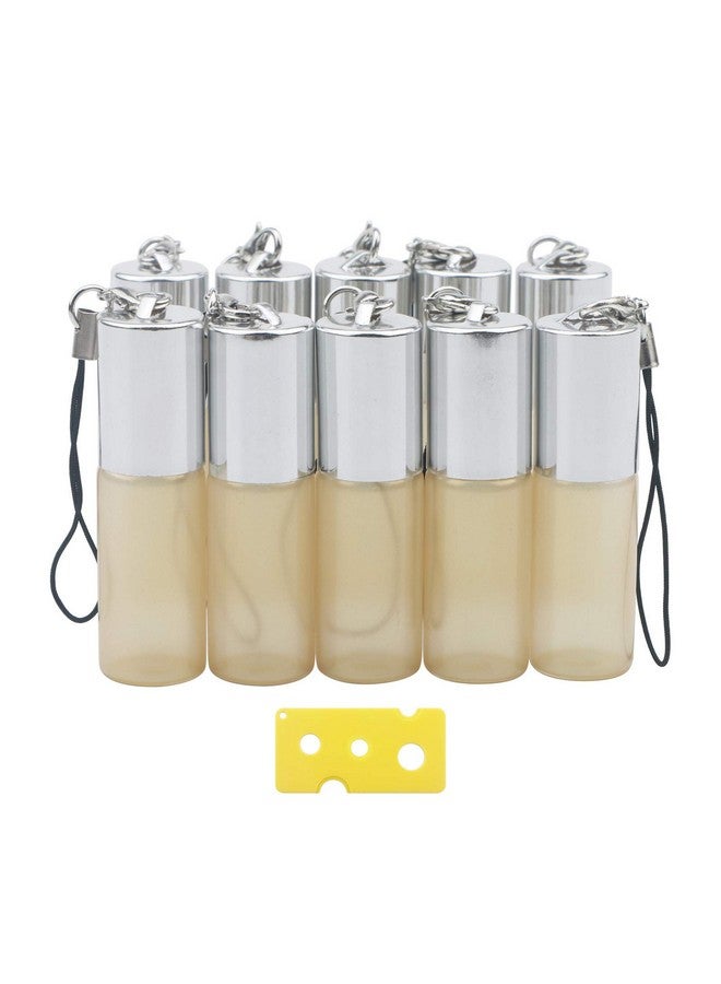 NewZoll Glass Roll-On Bottles Set, 10Pcs 5Ml Roller Bottles With Opener, Stainless Steel Roller Balls Roller Bottles Vials For Essential Oil Fragrance Perfume Aromatherapy Lip Balms, Yellow  - Image 1