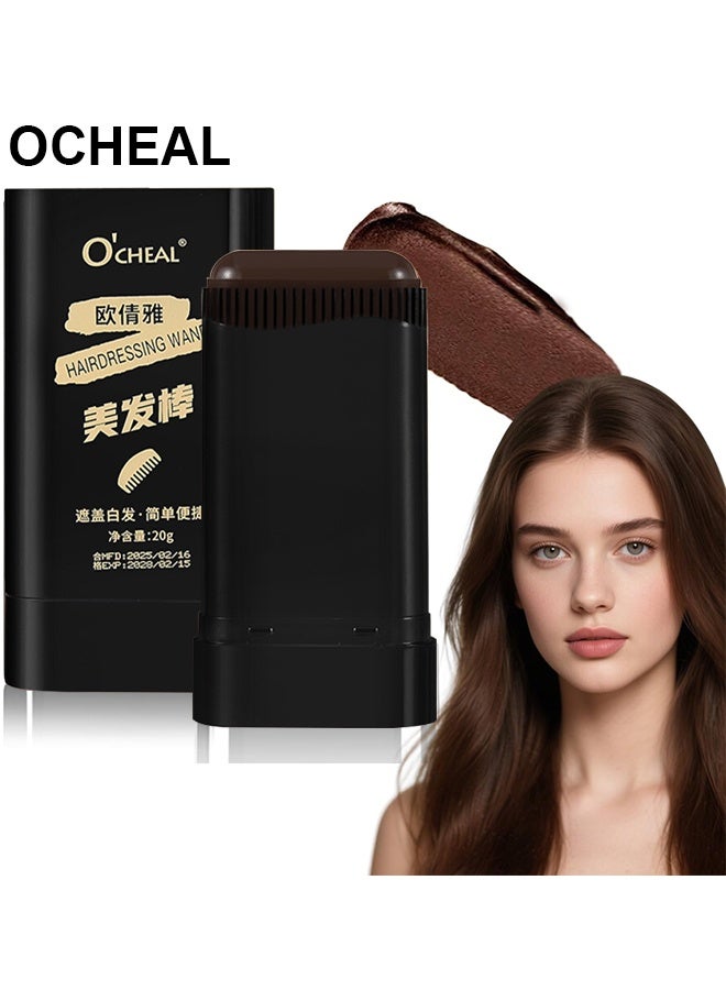 OCHEAL Cover Grey Hair, Safe And Convenient Comb Hair Dye, Upgraded Waterproof And Sweat-Proof Hair Dye Comb, Southeasty Hairdressing Wand, 2-In-1 Natural Plant Hair Dye, Covering Gray Hair, Quick Touch-Ups, #02 Brown - Image 1