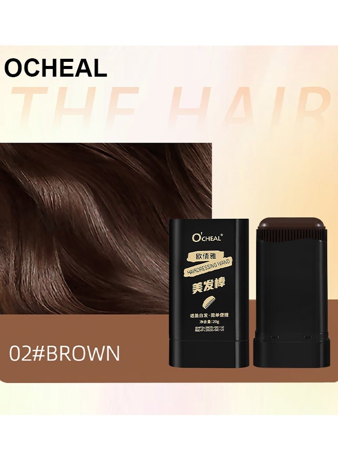 OCHEAL Cover Grey Hair, Safe And Convenient Comb Hair Dye, Upgraded Waterproof And Sweat-Proof Hair Dye Comb, Southeasty Hairdressing Wand, 2-In-1 Natural Plant Hair Dye, Covering Gray Hair, Quick Touch-Ups, #02 Brown - Image 2