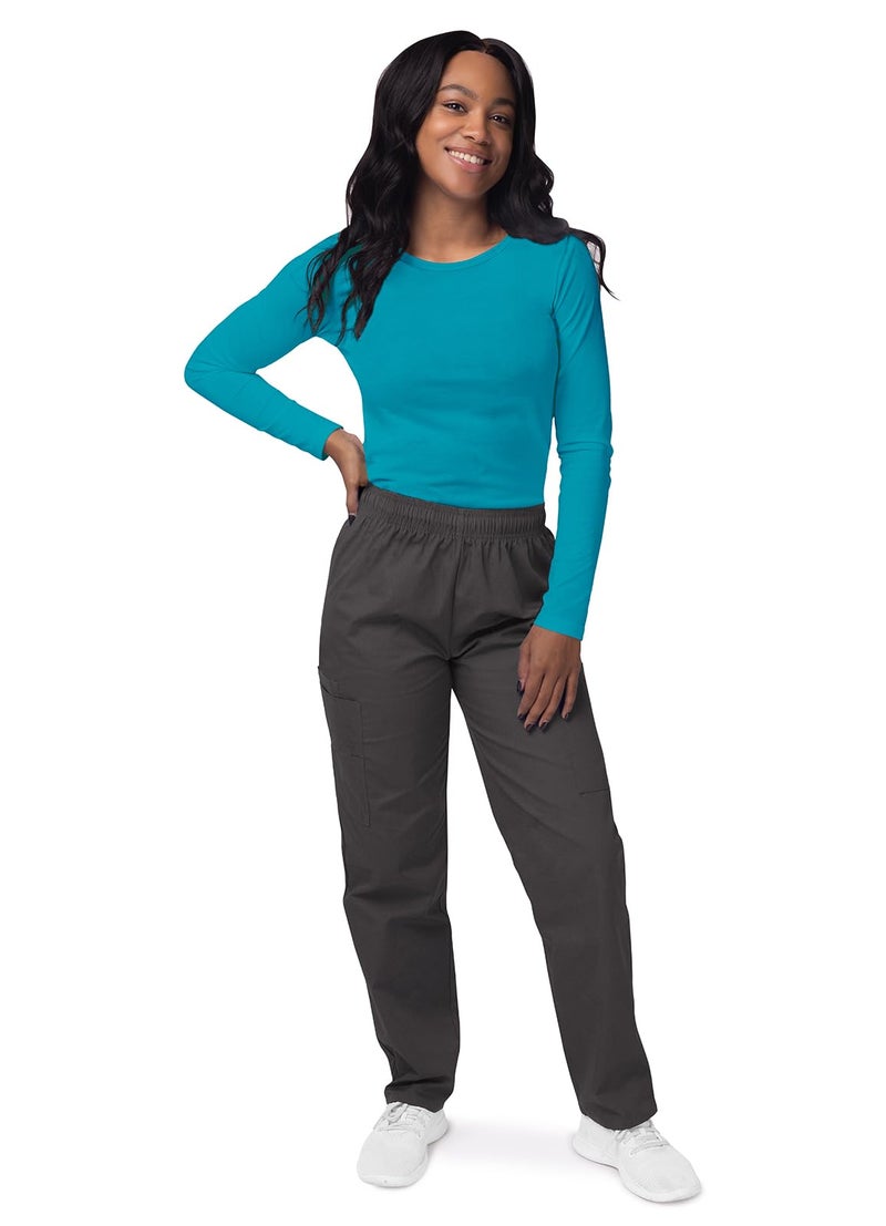 Sivvan Scrubs for Women - Long Sleeve Comfort Underscrub Tee - S8500 - Teal Blue - L - Image 4