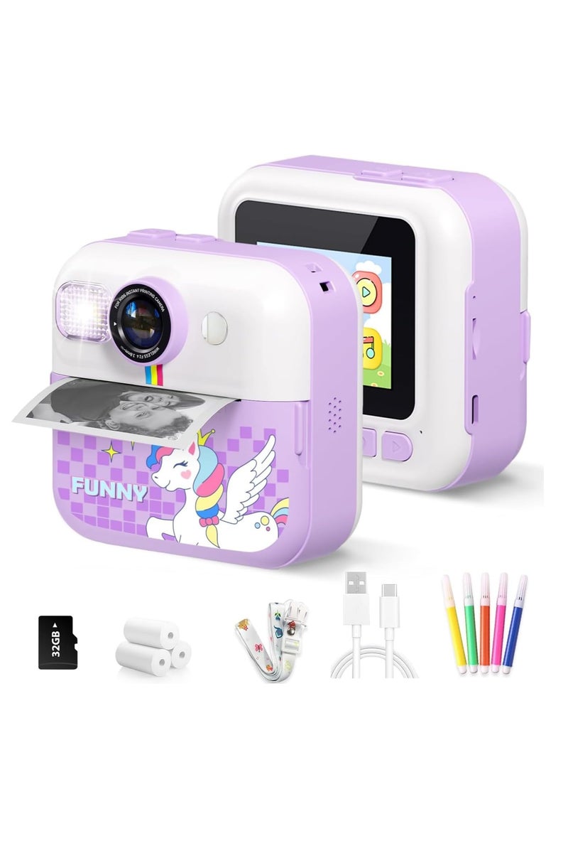 موكوم كاميرا الأطفال الفورية CP02 مع شاشة 2.4 بوصة، بطارية بسعة 1500 مللي أمبير، تخزين قابل للتوسيع حتى 32 جيجابايت، طباعة حرارية، كاميرا رقمية للأطفال من سن 3 إلى 14 سنة، هدية عيد ميلاد للبنات والأولاد، كاميرا HD للتصوير وتسجيل الفيديو، لعبة كاميرا للأطفال - Image 1