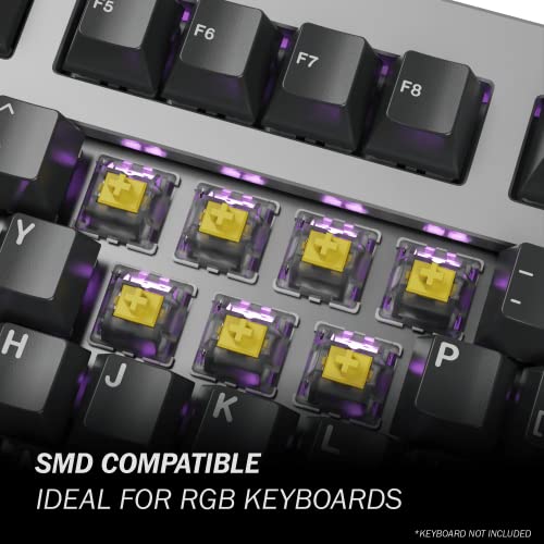 Gateron KS-9 Mechanical Switches for MX Mechanical Gaming Keyboard | 50g Force | Linear | Plate Mounted | SMD 3 Pin RGB Switches for Backlit Keyboard | (90 PCS, Yellow) - Image 3