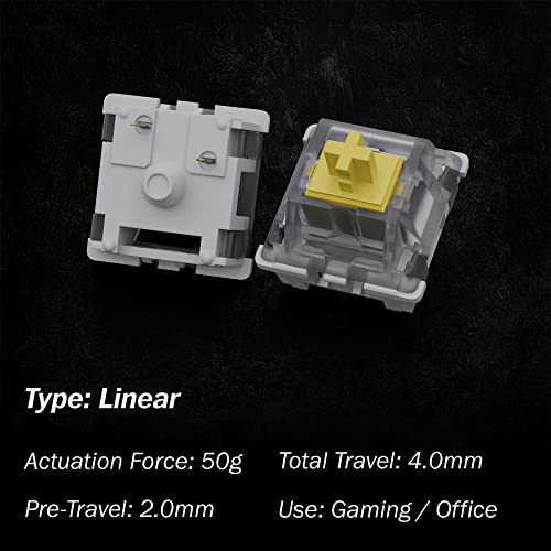 Gateron KS-9 Mechanical Switches for MX Mechanical Gaming Keyboard | 50g Force | Linear | Plate Mounted | SMD 3 Pin RGB Switches for Backlit Keyboard | (90 PCS, Yellow) - Image 2