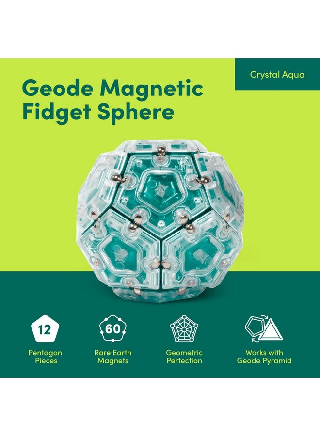 Speks Geode Sphere Magnetic Fidget Toy For Adults | Quiet Adult Sensory Toy For Stress Relief & Anxiety, Office Desk Toy & Top Gadget Gift Idea | Aqua, 12-Piece Set - Image 2