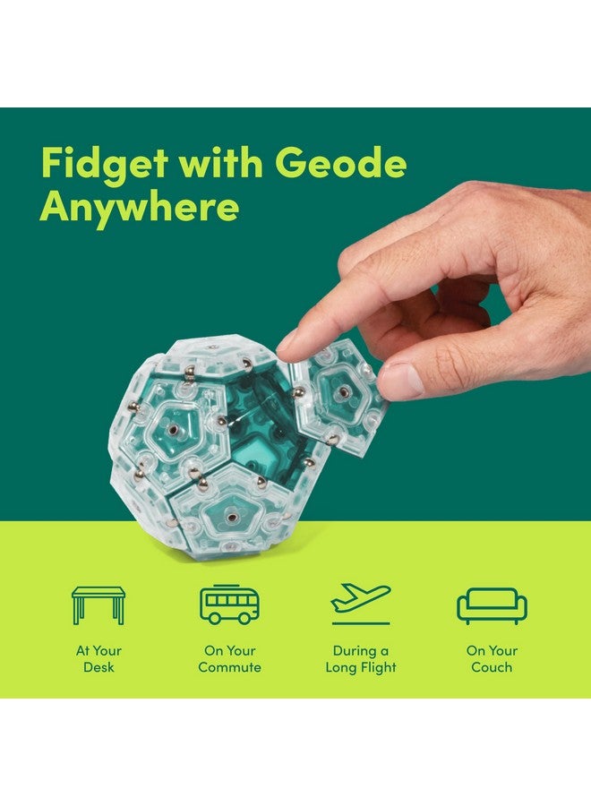 Speks Geode Sphere Magnetic Fidget Toy For Adults | Quiet Adult Sensory Toy For Stress Relief & Anxiety, Office Desk Toy & Top Gadget Gift Idea | Aqua, 12-Piece Set - Image 5