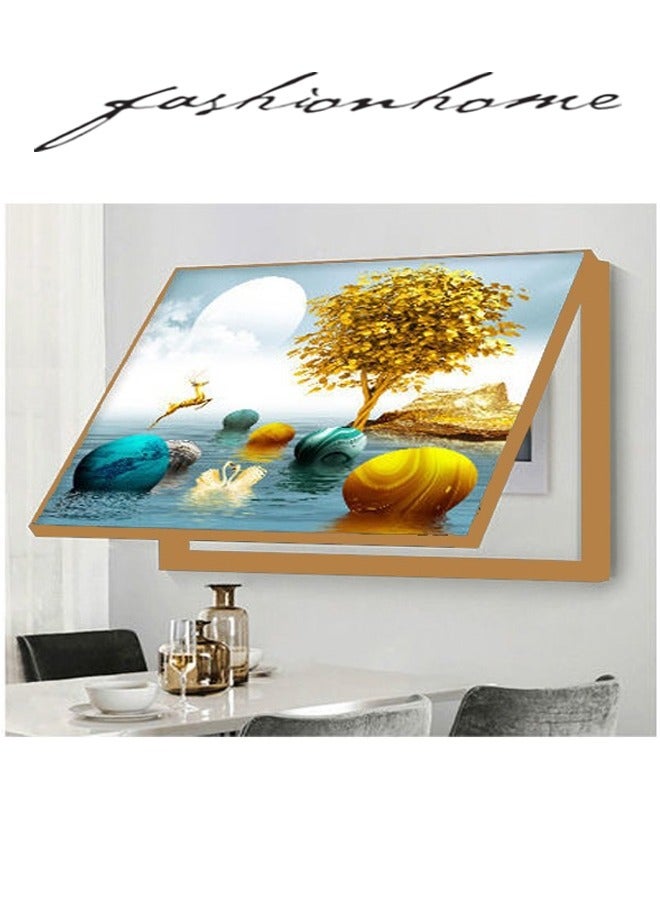 Raffine رسم الماس DIY شجرة الزهور الحجرية الذهبية منظر طبيعي كامل مربع حفر تطريز لصندوق القياس - Image 1