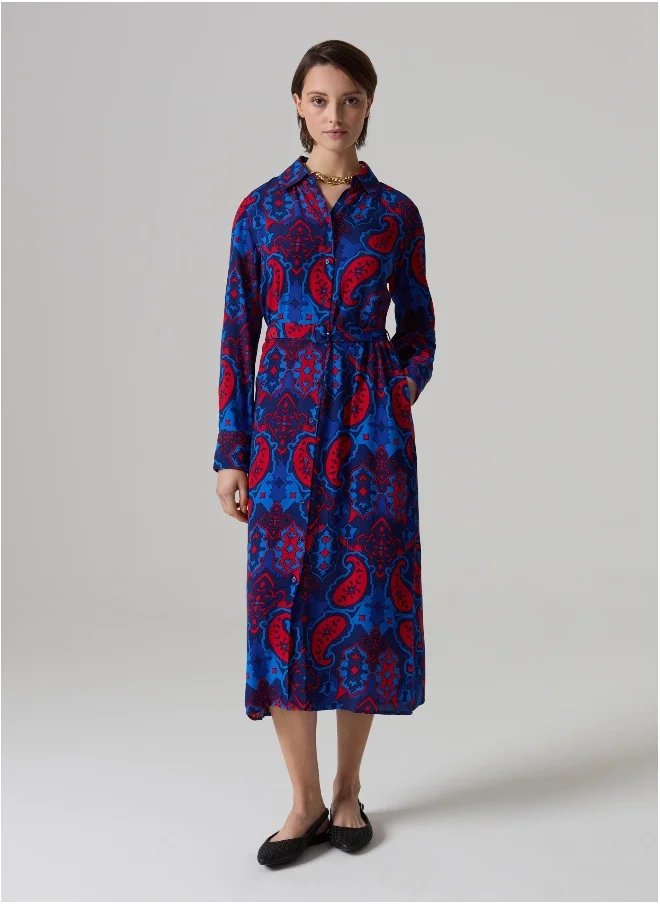 Ovs Long shirt dress with paisley print