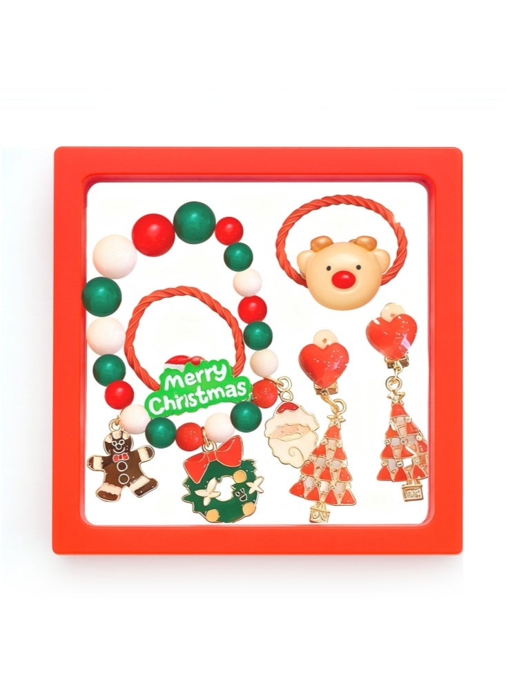 GGEROU مجموعة أساور هدايا عيد الميلاد، مجموعة مجوهرات عيد الميلاد اليدوية الممتعة واللطيفة التي تتميز بأساور بتصميم مشبك - Image 1