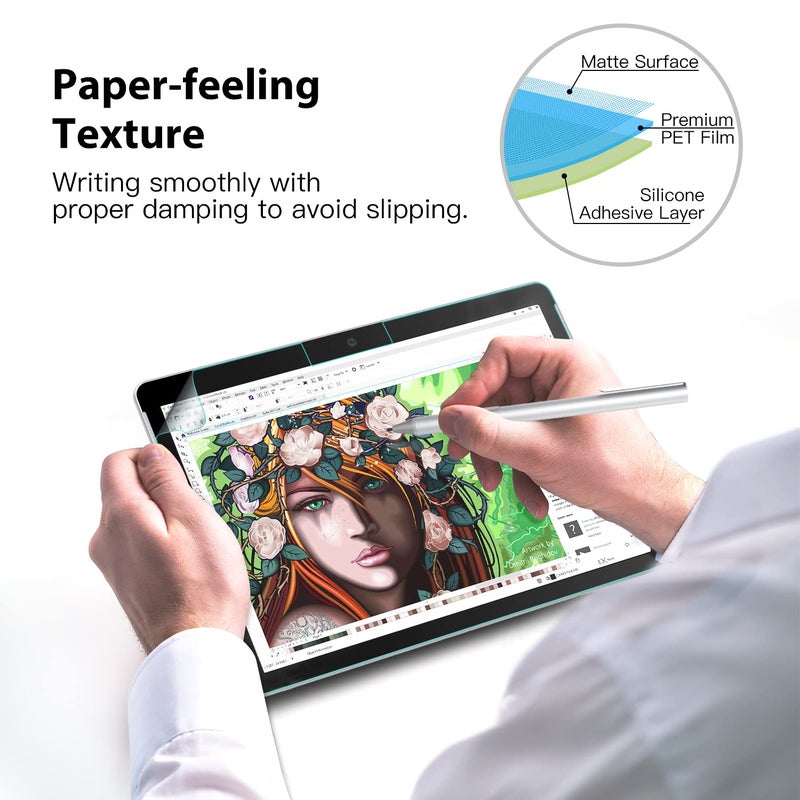MoKo Matte Screen Protector for Microsoft Surface Pro 7 Plus/Pro 7/Pro 6/Pro 5/Pro 4/Pro LTE Tablet, Anti Reflection PET Film, Write Draw and Sketch with Surface Pen Like on Paper, Clear - Image 3