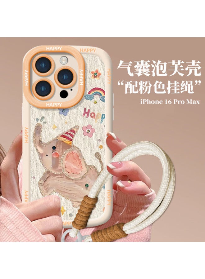 Jiang Ming Jiangming Apple 16Promax Phone Case Iphone 16Promax Protective Cover Full Coverage Lens Anti-Drop Scratch-Resistant Skin-Friendly Soft Shell Internet Celebrity High-End Protective Case Little Elephant - Image 1