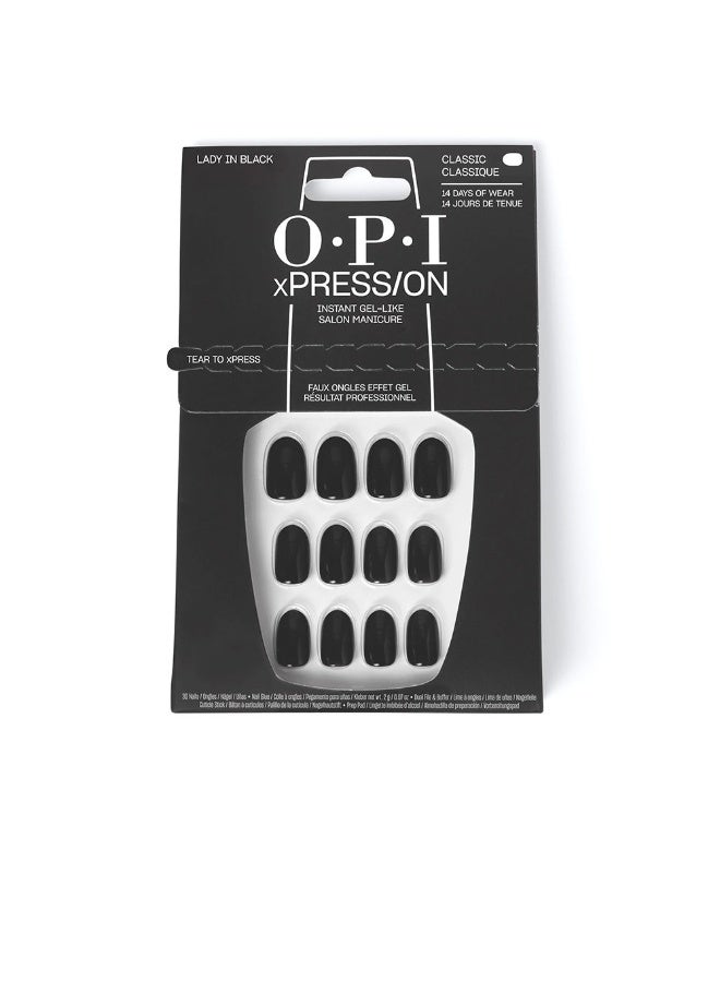 Opi xPress/On False Gel-Like Nails Color Lady In Black x30 - Image 1