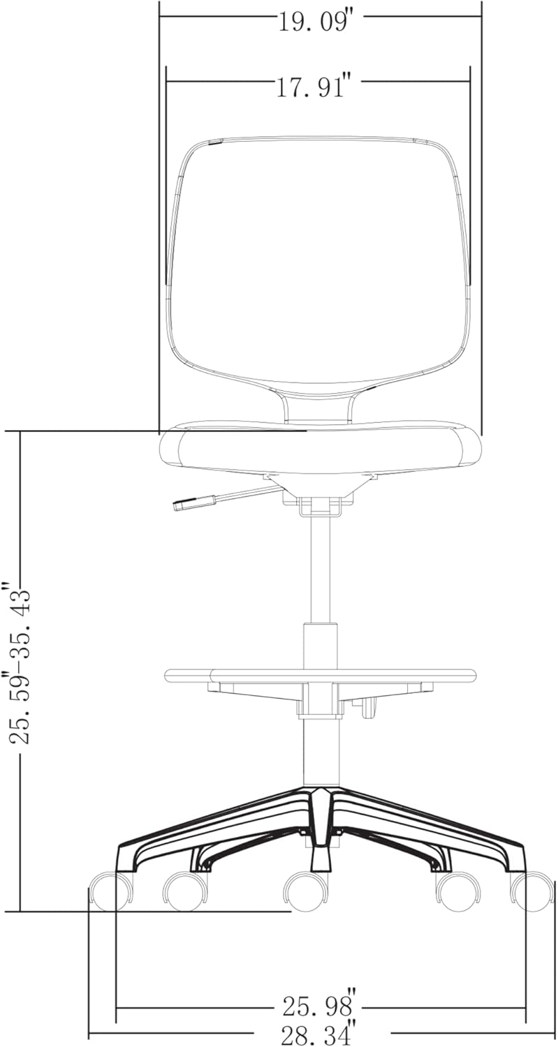 Realspace Laristo MeshFabric MidBack Drafting Chair Black BIFMA Compliant - Image 3