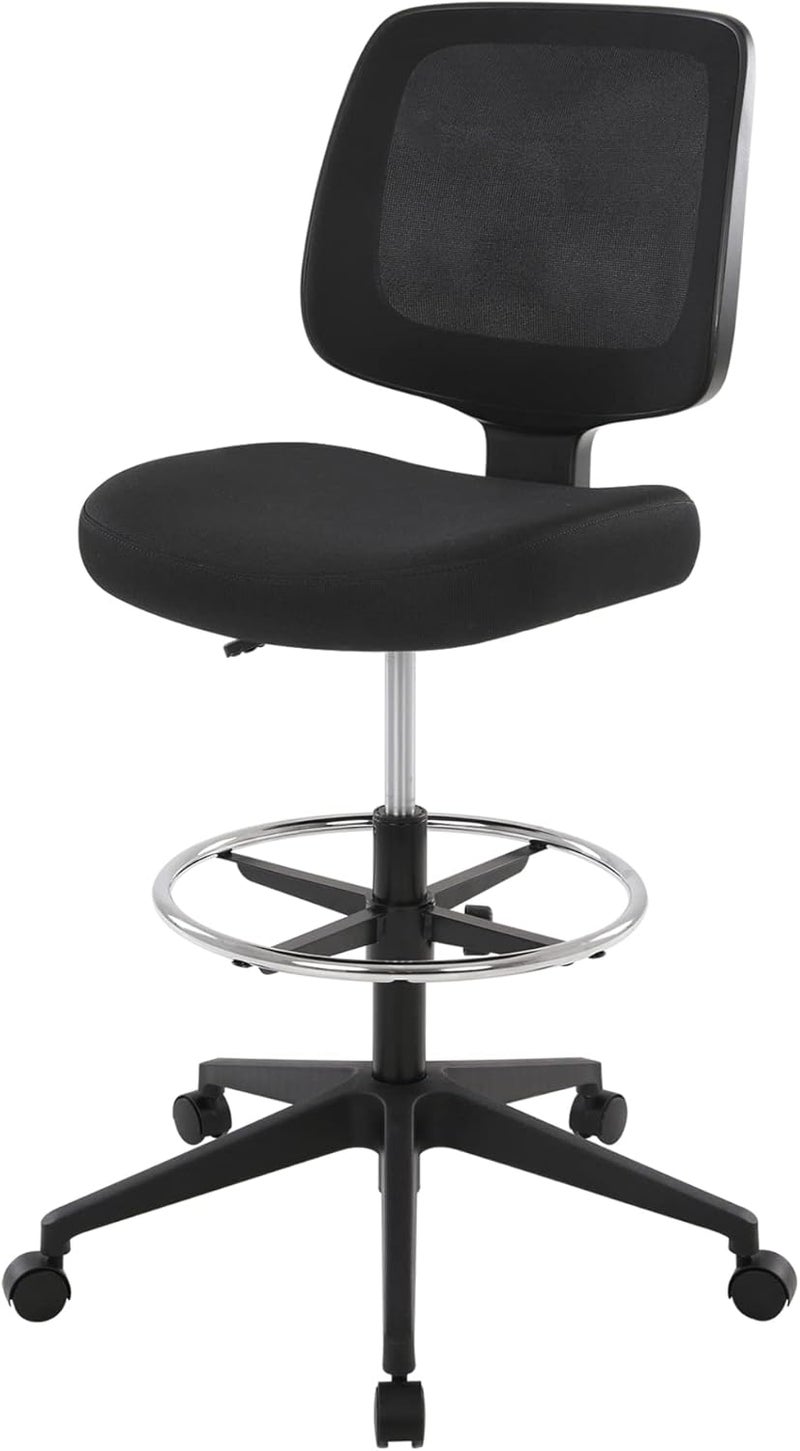 Realspace Laristo MeshFabric MidBack Drafting Chair Black BIFMA Compliant - Image 5